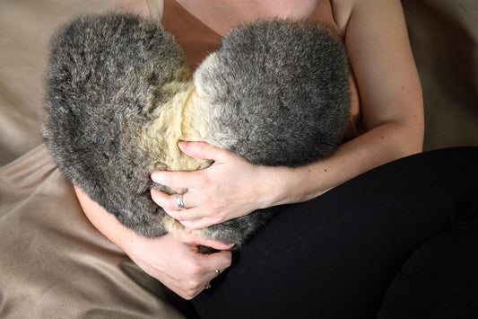 Luxury Possum Fur Heart Shaped Cushions