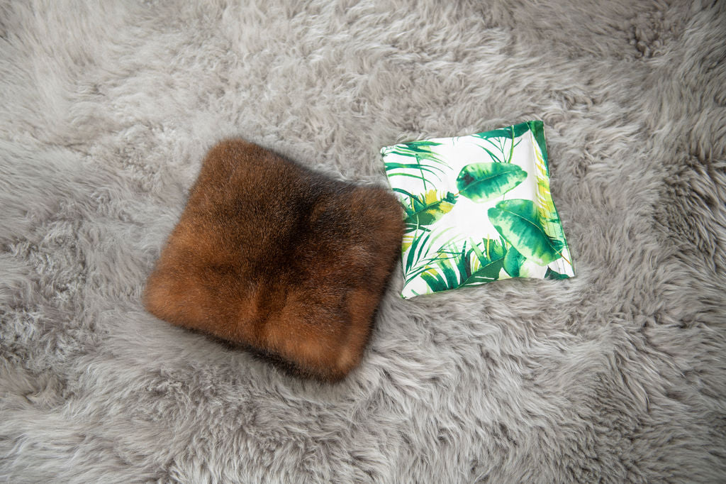 genuine brown possum fur wheat bag cover