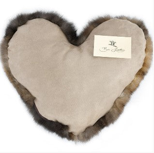 Luxury Possum Fur Heart Shaped Cushions