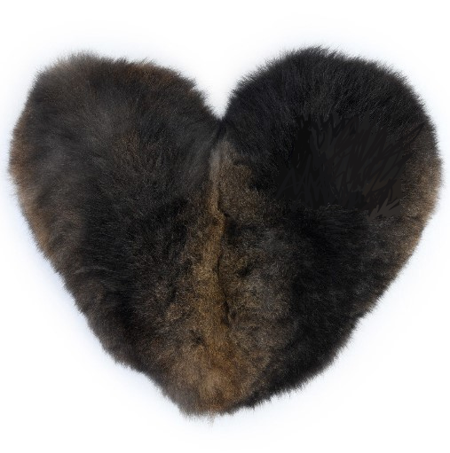 Luxury Possum Fur Heart Shaped Cushions