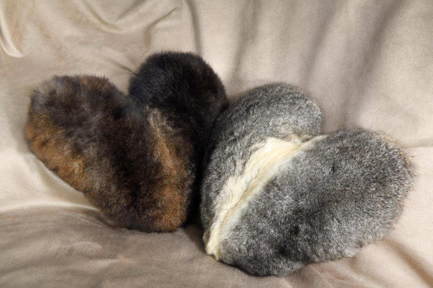 Luxury Possum Fur Heart Shaped Cushions