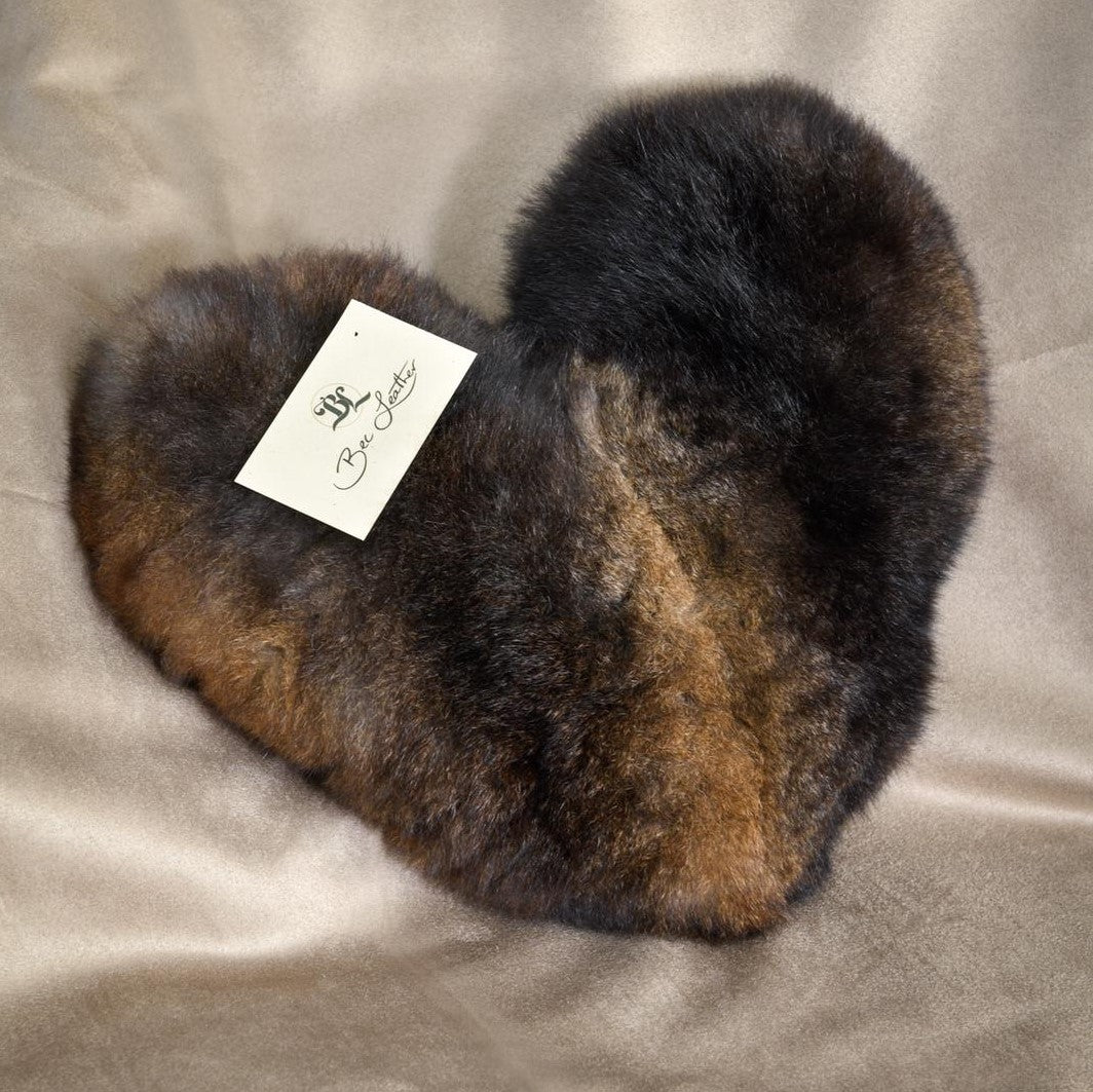 Luxury Possum Fur Heart Shaped Cushions